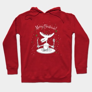 Christmas dinner Moose eats man Hoodie